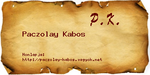 Paczolay Kabos névjegykártya